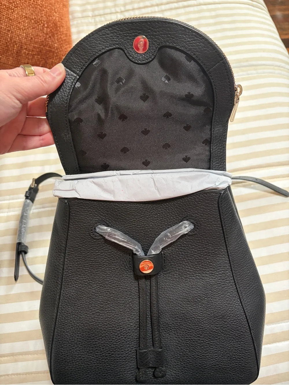 kate spade Black Pebbled Leather Mini Backpack